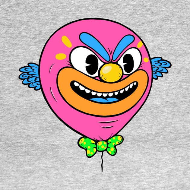 Colorful Balloonface Clownhead by flynnryanart